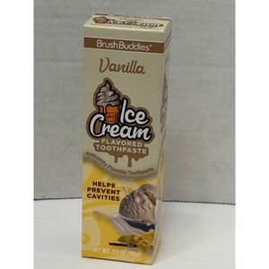 Brush Buddies Vanilla Ice Cream Flavored Toothpaste 3.5oz Anticavity Fluoride